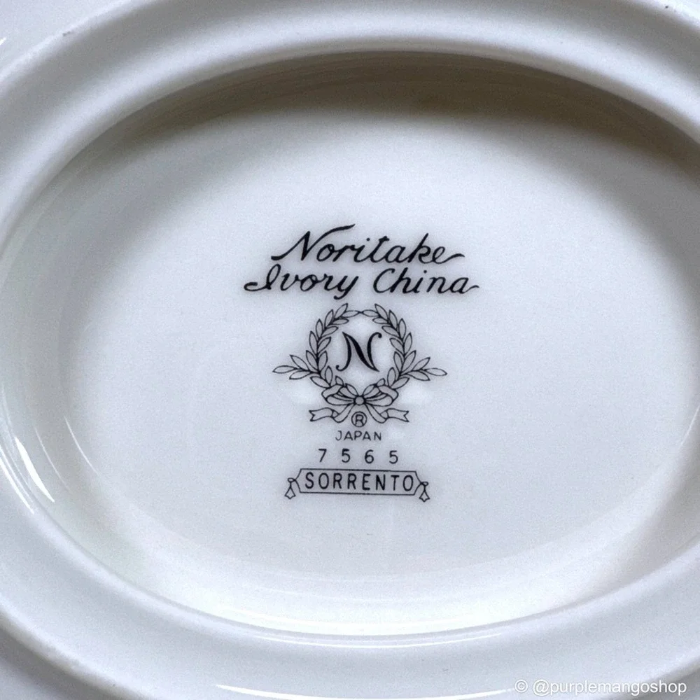 VINTAGE 1970s NORITAKE Sorrento 7565‎ Gravy Boat Attached Underplate